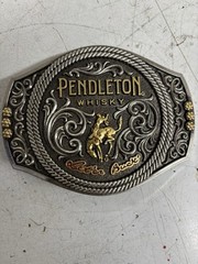 Pendleton Whisky Western Belt Buckle Let&rsquo;er Buck Montana Silversmiths 2020