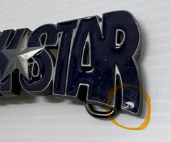 “NEW” Rock Star BELT BUCKLE Dark Blue Speckled Enamel Gray Metal Music Superstar