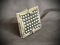 Studded Belt Buckle Leather Inlay Industrial OOAK 2.75&Prime; Darren McNeese
