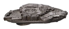 Vtg C&J Pewter Belt Buckle CJ 1050 Steam Train Locomotive Railroad 1986 USA