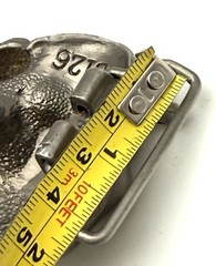 Skull Belt Buckle Rose In Mouth Pewter Silver Tone Marked HB126 Unisex Biker