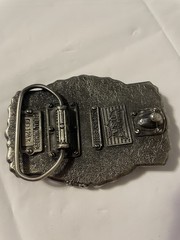 1983 American Eagle Theme Belt Buckle Black Lacquer -Heavy, Serial #OD1243