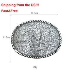 Western Cowboy Antique Floral Engraved Pattern Rope Edged Belt Buckle With Belt