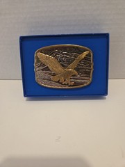 AMERICAN EAGLE BELT BUCKLE Layer 24K Gold by INTERNATIONAL MONETARY MINT NEW COA