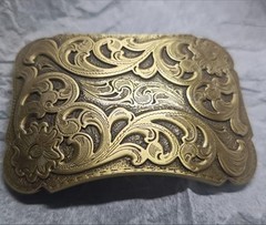 Pure brass Tang grass rich and precious flower belt buckle head ethnic style