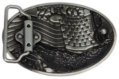 God Bless America USA Wavy Flag & Eagle Belt Buckle
