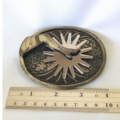 The Gal Leg Spinning Spur Belt Buckle Western Brass Silver Award Design Medals