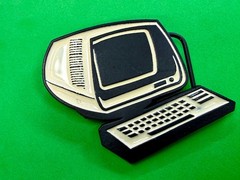 Computer Terminal CRT Monitor Retro 80&rsquo;s Looking Cutout Mobtown Belt Buckle