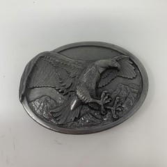 Vintage Bergamot Brass Works Pewter Eagle Belt Buckle USA Bird Wildlife Art