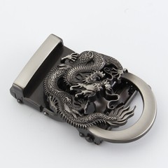 1PC Ratchet Belt Buckle Replacement Dragon Metal Gold Black Retro 1.37&Prime;/35mm