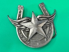 Lucky Star In Horseshoe Vintage 2004 Cutout Great American Products Belt Buckle