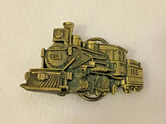 Train Belt Buckle The Great American Buckle Company Locomotive 1981 Vintage