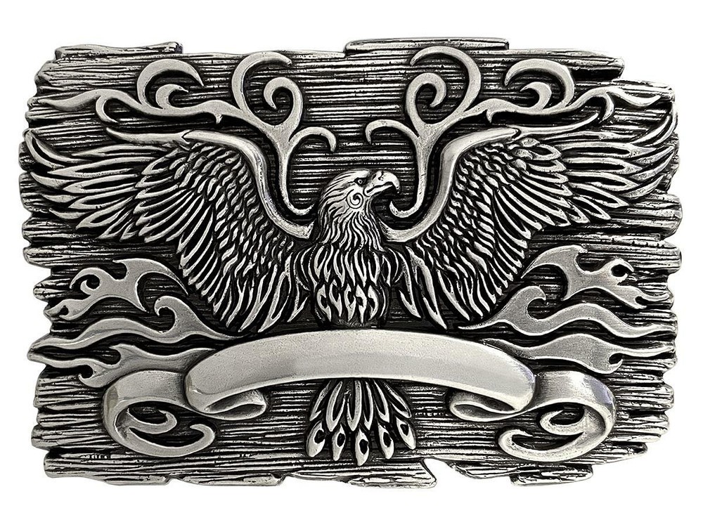 Antique Engraved Eagle Crest Belt Buckle Fits 1-1/2&Prime;(38mm) Wide Belt