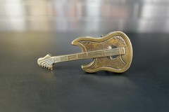 Guitar Belt Buckle – Brass Instrument Music Buckle 4 3/4s inches long Rock