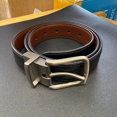 BULLIANT 1pc Men&rsquo;s 32&Prime;-34&Prime; Reversible Belt Adjustable 1.25&Prime; Cut For Fit 2 Side