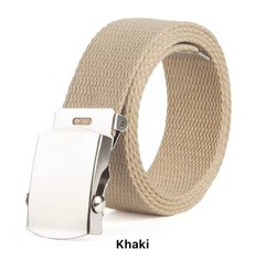 2 Belt (black and Khaki ), Cotton Belt, Silver Buckle, 54 Inches Long – $14.99