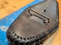 Vintage Leather Beaded Harley Belt Buckle Leather Back 1970s Possibly 1 Of 1