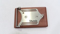 Artisan Nathan Shands exotic wood,turquoise,lapis malachite inlay belt buckle