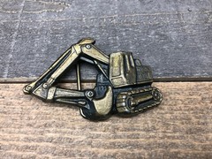 Vintage 1970s Construction Loader- Backhoe Belt Buckle 3 1/2&Prime; Wide 5A