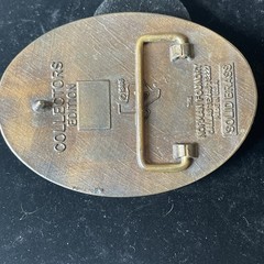 Vtg NRA Solid Brass LIFE MEMBER Belt Buckle Collectors USA Norman Foundry 1985