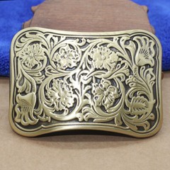 Solid Brass Flower Belt Buckle Men&rsquo;s Belt Pin Buckles Fit For 1.5&Prime; Wide Belt