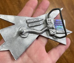 SHOOTING STARS PEWTER & ENAMEL BELT BUCKLE MOBTOWN US MADE