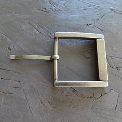 Single Prong Belt Buckle Mens Silver 1.5 Square Roller Replacement Casual Retro