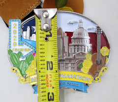 2020 Austin Half Marathon Belt Buckle w Lanyard Ribbon Running Texas Finisher