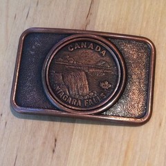 Vintage Brass Niagara Falls Canada Belt Buckle