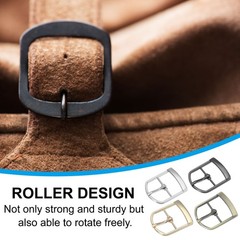 16Pcs 1&Prime; Single Prong Belt Buckle Roller Buckle Black/Silver/Light Gold/Brown