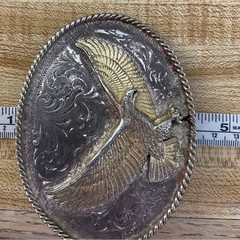 Vintage Montana Silversmiths Belt Buckle Eagle Western Cowboy Americana Engraved