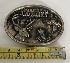 1980s vintage SOUTHERN OUTDOORS belt buckle SOLD BRASS made in USA western