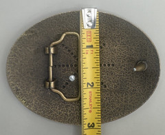 Old English / Gothic Initial “N” Bronze And Gold Tone Western Cowboy Belt Buckle
