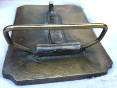Vintage Solid Brass Western Belt Buckle Wells Fargo and Company 3 1/2&Prime; x 2 1/2&Prime;