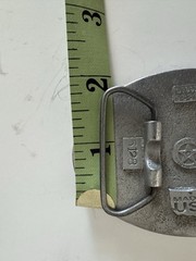 U.S. Marines Belt Buckle Pewter & Red Enamel Vintage United States Marine Corps