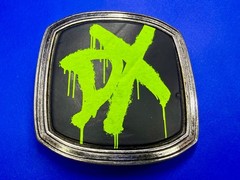 D Generation X WWE Silver DX Black Green Metal 2006 Wrestling Used Belt Buckle