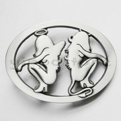 Angel Girl Devil Girl Metal Belt Buckle