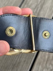 GUCCI Pre-Owned Leather Belt Men&rsquo;S Double Dark Navy 85 Made In