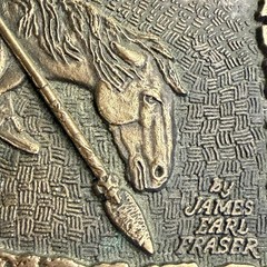 Vintage Award Design Medals Belt Buckle Mens Brass End of the Trail Fraser 70s