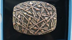 Nocona Western HAMMERED EDGE Belt Buckle Brass Copper Arrows 37714
