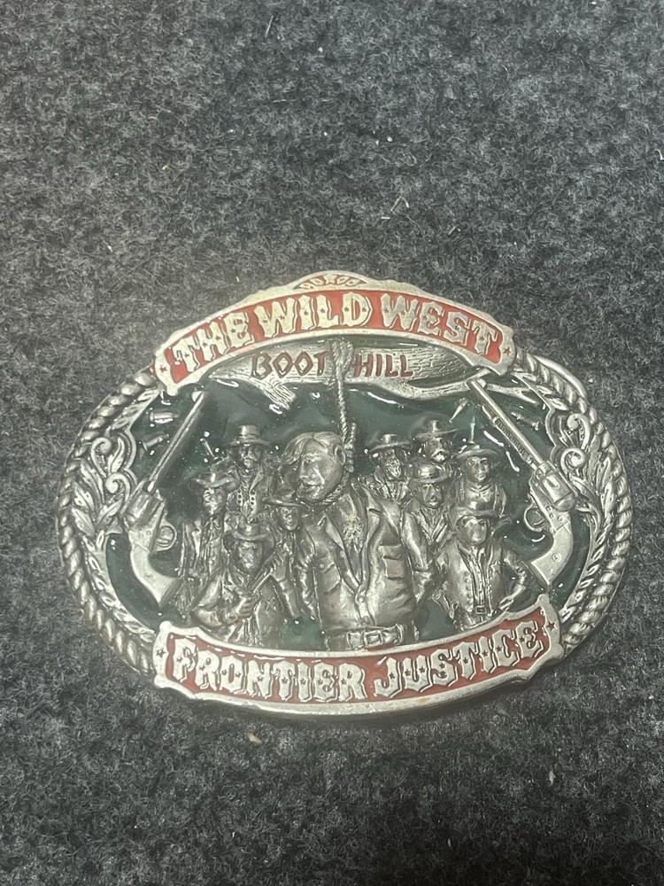 Vintage Great American Wild West Boot Hill Frontier Justice Belt Buckle 4233