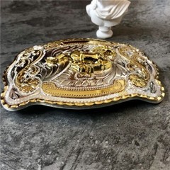 Rock Bull Ride Rodeo Long Huge Big Cowboy Texas Western Shine Belt Buckle 40mm