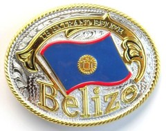 Belize Country Flag Belt Buckles Western Cowboy Rodeo HEART STAR SPINNER Styles