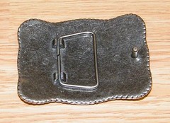 3.5&Prime; x 2.5&Prime; Inch Ole Western Silver Tone Belt Buckle Longhorn Steer Design!