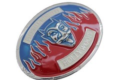 Men Women Silver Metal Buckle Hollywood Fireball Ministry Devil Fire Red Blue