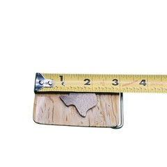 Texas State Belt Buckle Natural Wood Silver Metal