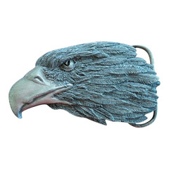 Siskiyou Eagle Head Western Metal Belt Buckle Silver 1.5in Fit A-85/S