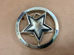 Famous Stars & Straps Five Point Star Logo See-Trough Silver Color Belt Buckle