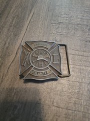 VOLUNTEER FIREFIGHTER BELT BUCKLE VINTAGE