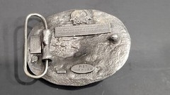 1996 Siskiyou Pewter Western Belt Buckle Co Wyoming P-67 Elk/Train/Fishing